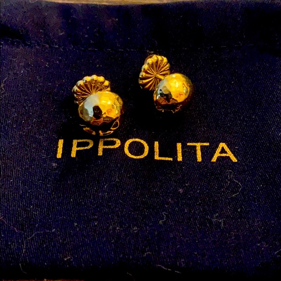 Ippolita gold glamazon earrings hammered 18k - Picture 4 of 5